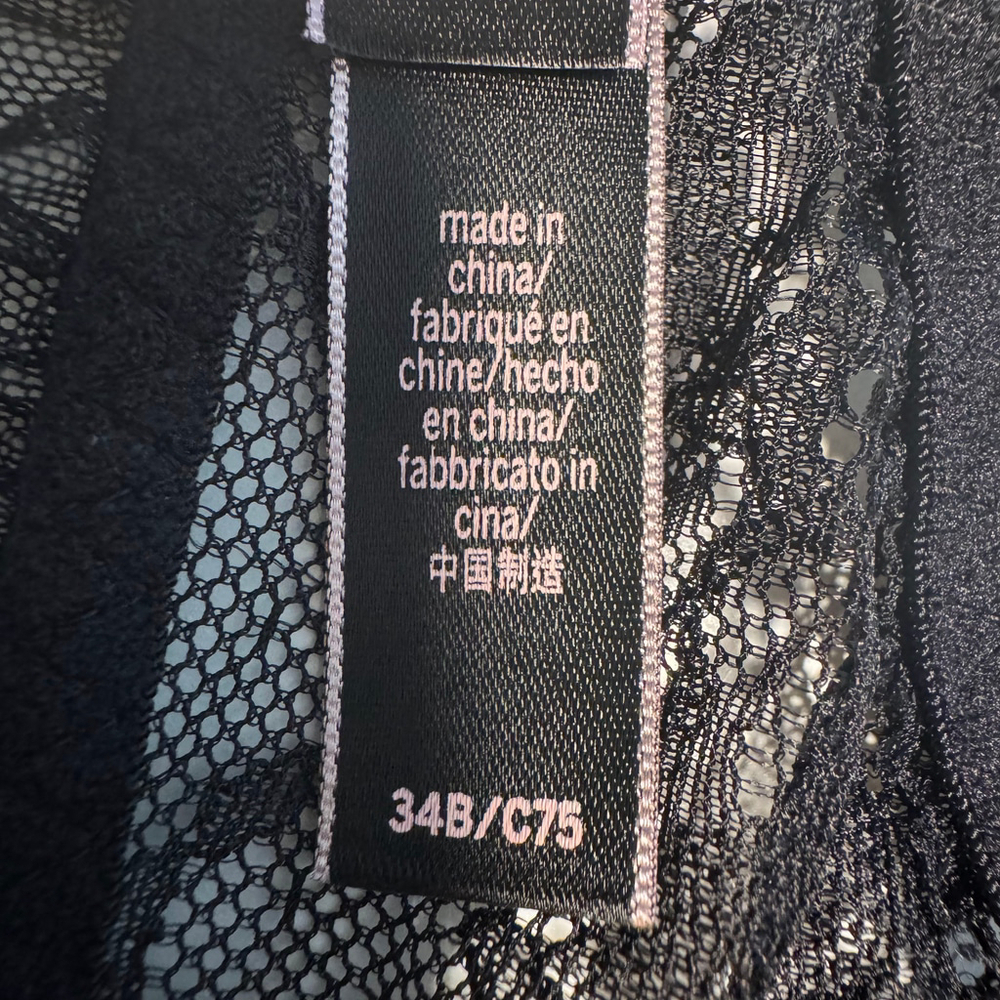 Victoria's Secret Black 34B Romantic Nightie Sheer Chemise Babydoll Lingerie - Picture 9 of 11